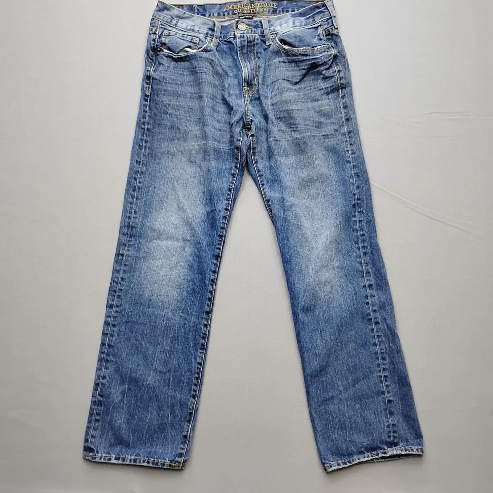 American Eagle Outfitters Mens Jeans 32x32 Blue Straight Fit Medium Wash Denim